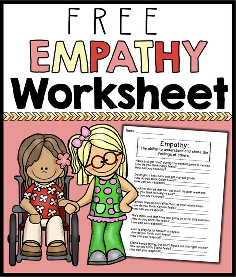 A worksheet to help students learn what empathy is and how they can display empathy in various ...