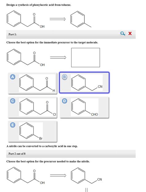 (Solved) - Design a synthesis of phenylacetic acid from toluene. Part 1:... (1 Answer) | Transtutors