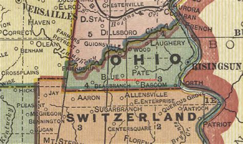 Ohio County, Indiana, 1908 Map, Rising Sun