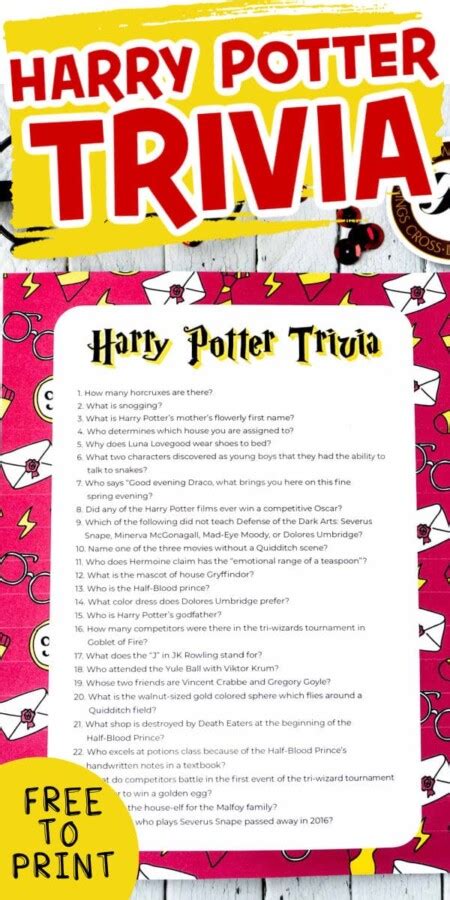 Harry Potter Trivia Questions for All Ages {Free Printable!} - Play ...