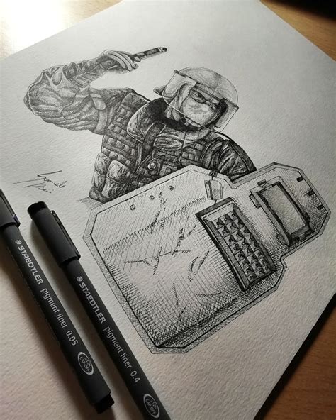 ArtStation - Rainbow Six Siege Blitz Ink Art