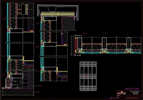 Detail Carpentry - Wall Curtain DWG Plan for AutoCAD • Designs CAD