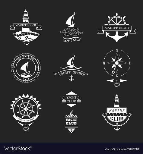 Set of yacht club logos Royalty Free Vector Image