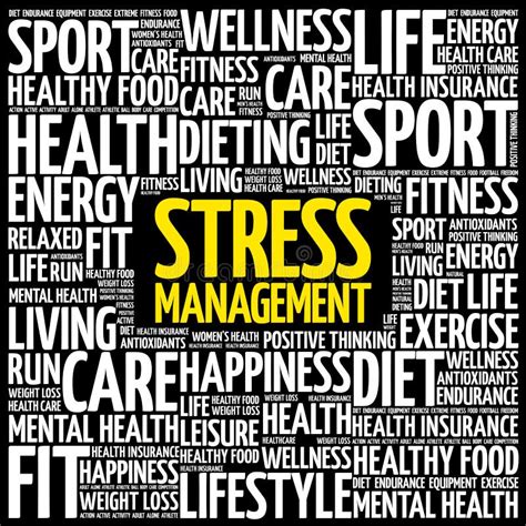 Stress Management Word Cloud Stock Illustration - Illustration of ...