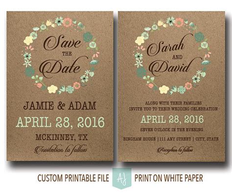 Rustic Floral Wedding Invitations