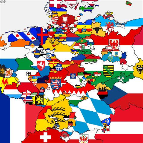 Pixel flag map of an alternate Holy Roman Empire : r/imaginarymaps