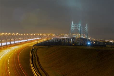 Part of Highway and Bridge at Night Stock Photo - Image of russian, evening: 182867088