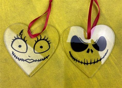 Jack Skellington And Sally Clear Acrylic 4 Heart Christmas | Etsy ...