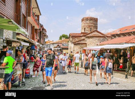 29 of July 2019, Nessebar Bulgaria. Nesebar old town, local market with ...