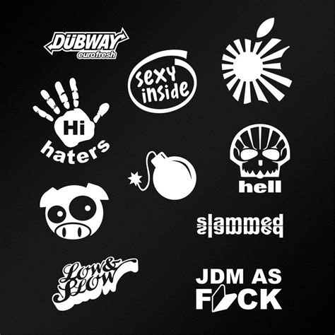 JDM Sticker Pack 10 White Car Body Window Bumper Vinyl Die Cut Decals Vol. 04 | Jdm stickers ...