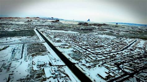 Drone: Snow over Kayenta, AZ - YouTube