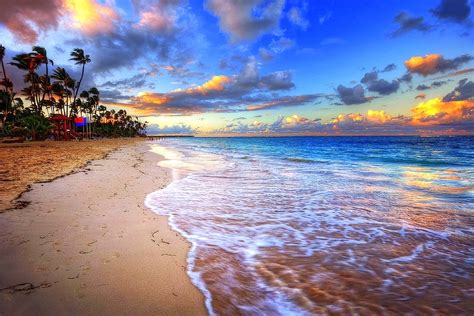 Tropical Beach Sunset - Image Abyss