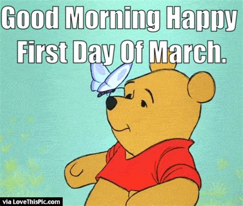 Good Morning Happy First Day Of March Gif | Marilyn | Pinterest