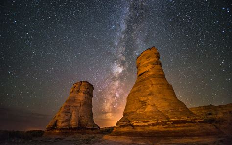 Desert Stars Galaxy Milky Way Rock Stone Night HD wallpaper | nature ...