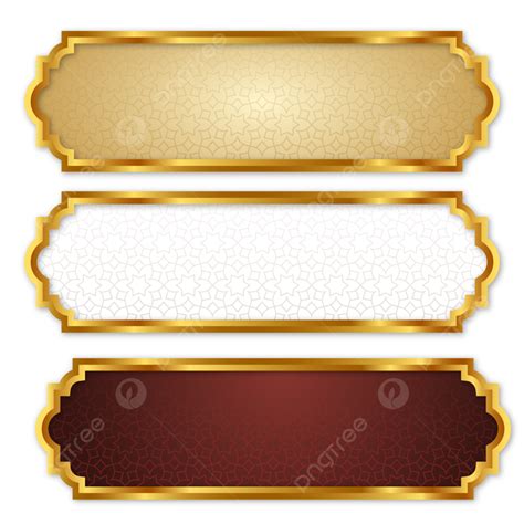 Luxury Golden Banner Vector Design Images, Set Of Luxury Golden Arabic Islamic Banner Title ...