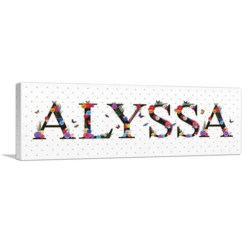 ARTCANVAS Alyssa Girls Name Room Decor. Canvas Art Print - Etsy