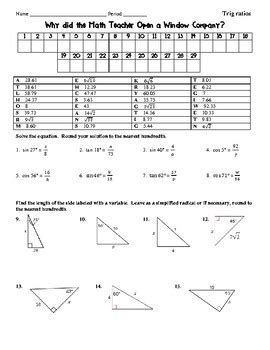 Trigonometric ratios worksheet by JKIM - math | Teachers Pay Teachers