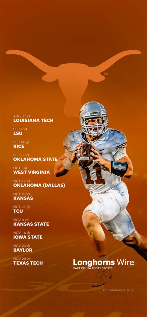 2019 Texas Longhorns Football Schedule: Downloadable Wallpaper