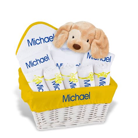 Personalized Baby Gift Basket Baby Boy Gift Basket 2 Bibs