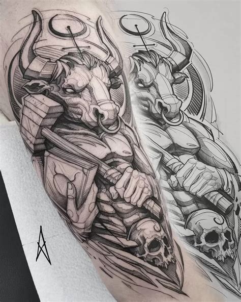 Minotaur Labyrinth Tattoo