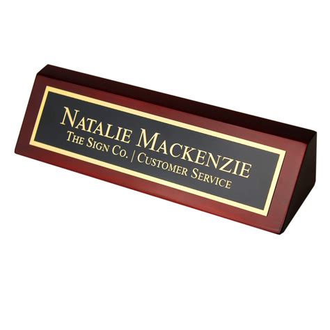 Personalized Office Name Plate for Desk - Engraved Business Desk Name Plate in Rosewood ...