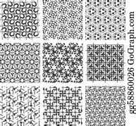 900+ Set Of Black And White Geometric Patterns Clip Art | Royalty Free - GoGraph