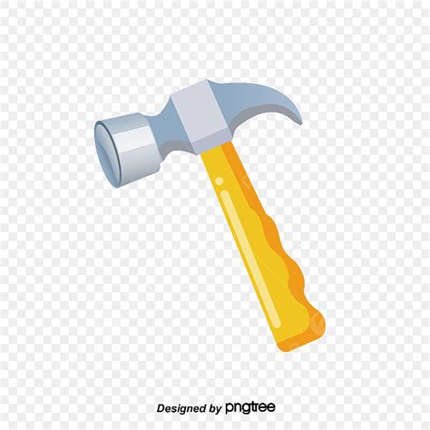 Yellow Hammer Vector Material, Hammer Vector, Yellow, Hammer PNG Transparent Clipart Image and ...