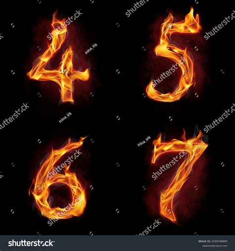 Flame Font Numbers