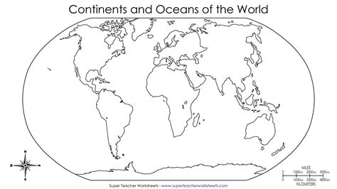 Blank World Map Fill In Label The Seven Continents World Map With Empty World Map Worksheet For ...