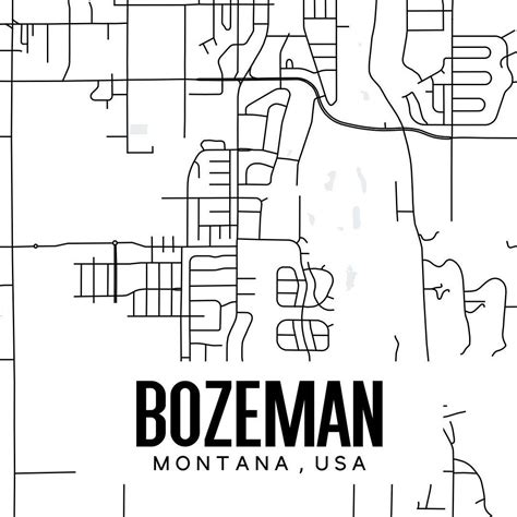 Bozeman Montana Map Printable Montana Map Art Bozeman Map - Etsy ...