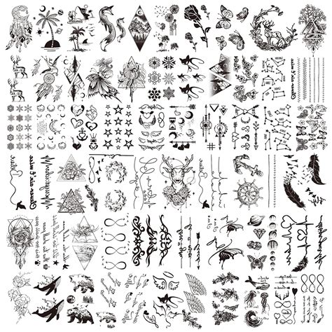 Buy Temporary Tattoo, 60 Sheets Fake Tattoos That Look Real for Women Men Adults, Cute Tiny ...