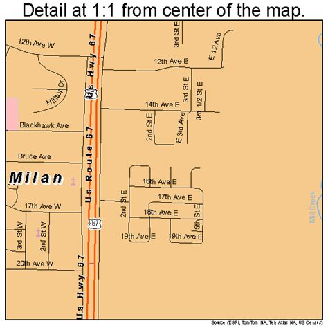 Milan Illinois Street Map 1749009