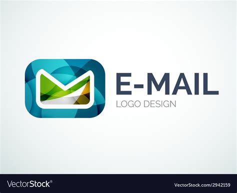 Email logo design made of color pieces Royalty Free Vector