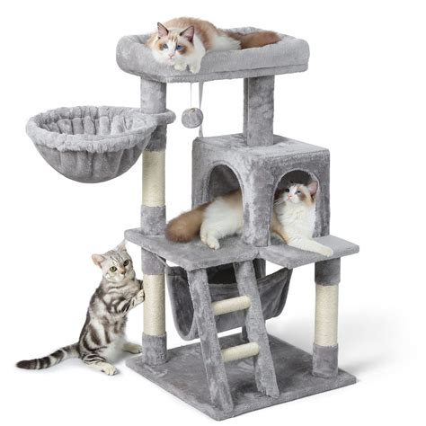 rabbitgoo Cat Tree Cat Tower for Indoor Cats, Multi-Level Cat House Condo with Large Perch ...