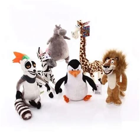 Madagascar plush toys lion zebra giraffe Lemuridae Penguin hippo 1 pcs/set 20 35 cm madagascar 3 ...