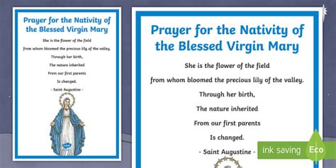 Nativity of the Blessed Virgin Mary Display Poster - Twinkl