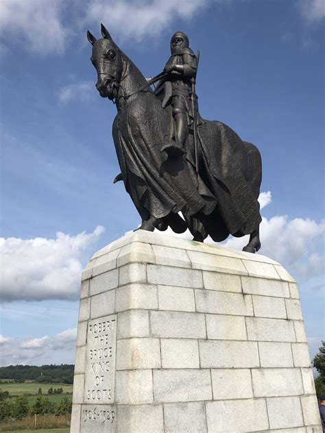 This statue of Robert the Bruce, King of Scotland, stands on the site of the Battle of ...