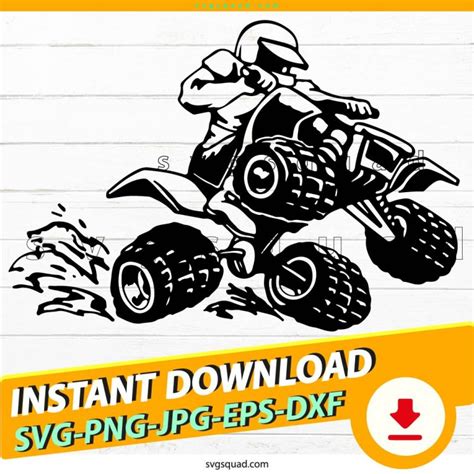 Quad Bike ATV Racing Svg, Png, Eps, Dxf, atv silhouette, Digital Download