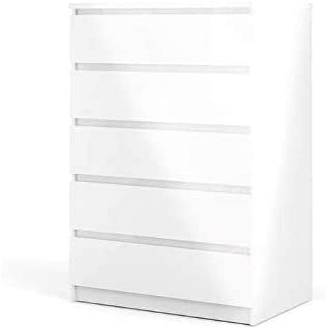 5 Drawer Chest, White High Gloss - Walmart.com