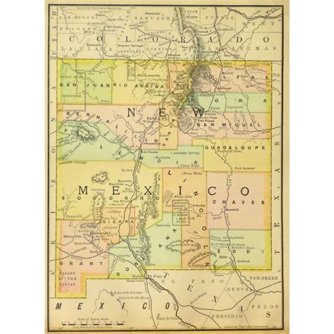 Map - New Mexico, 1891 - Original Art, Antique Maps & Prints