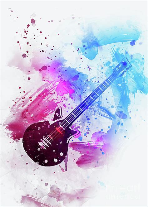 Electric Guitar Drawing by Ian Mitchell - Pixels