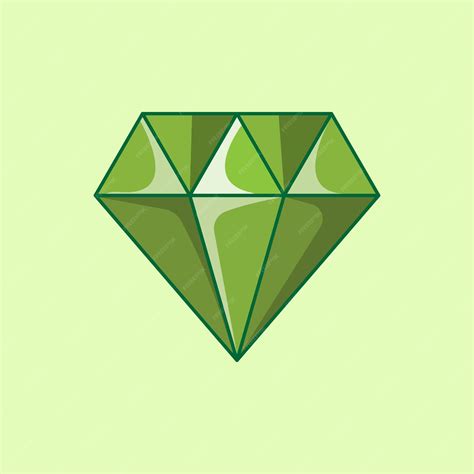 Premium Vector | Green diamond game item