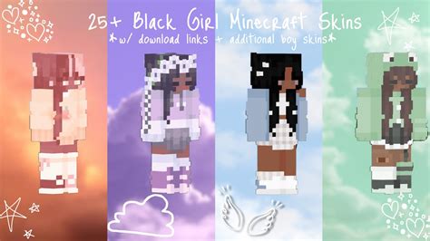 25+ black girl Minecraft skins (++/ links and additional boy skins💕) - YouTube