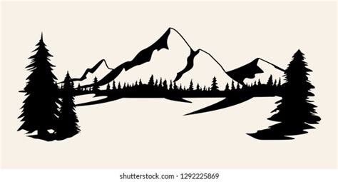 Mountains Silhouettes Mountains Vector Mountains Vector Stock Vector ...