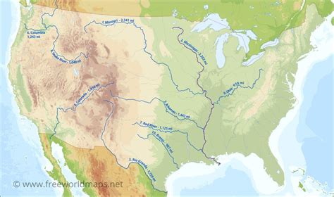 Map Of Usa Rivers And States – Topographic Map of Usa with States
