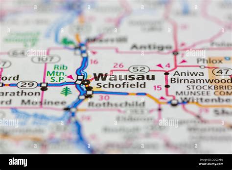 Wausau on a map hi-res stock photography and images - Alamy