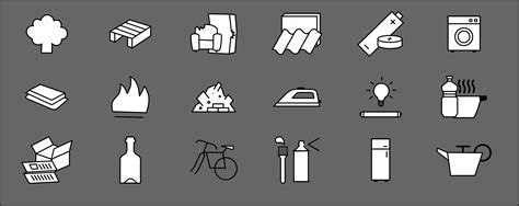 Clipart - Rubbish types symbols