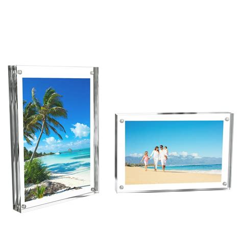 Acrylic Picture Frames 5x7?- Clear Freestanding Block Frame with Double ...