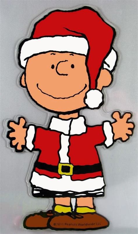 Charlie Brown Christmas Jelz Window Cling - Santa | Erdnüsse weihnachten, Snoopy weihnachten ...