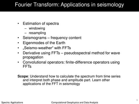 PPT - Fourier Transform: Applications in seismology PowerPoint ...